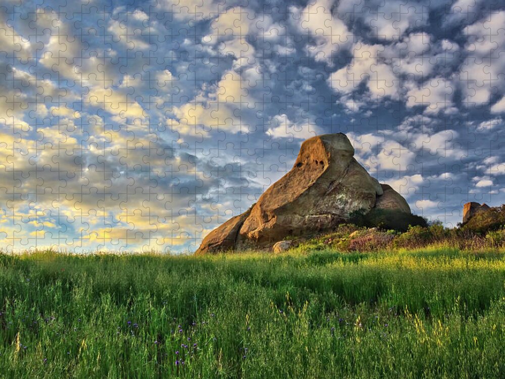 Turtle Rock Jigsaw Puzzle featuring the photograph Turtle Rock At Sunset 2 by Endre Balogh
