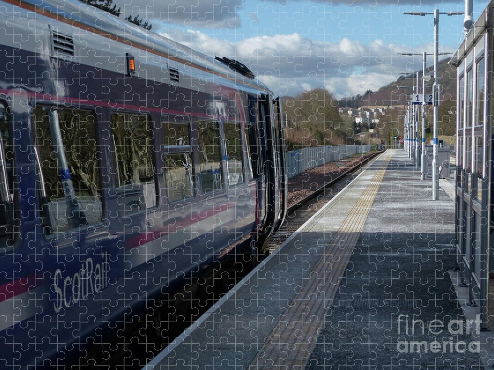 Scotrail Jigsaw Puzzle featuring the photograph Tweedbank Station - Scotrail by Phil Banks