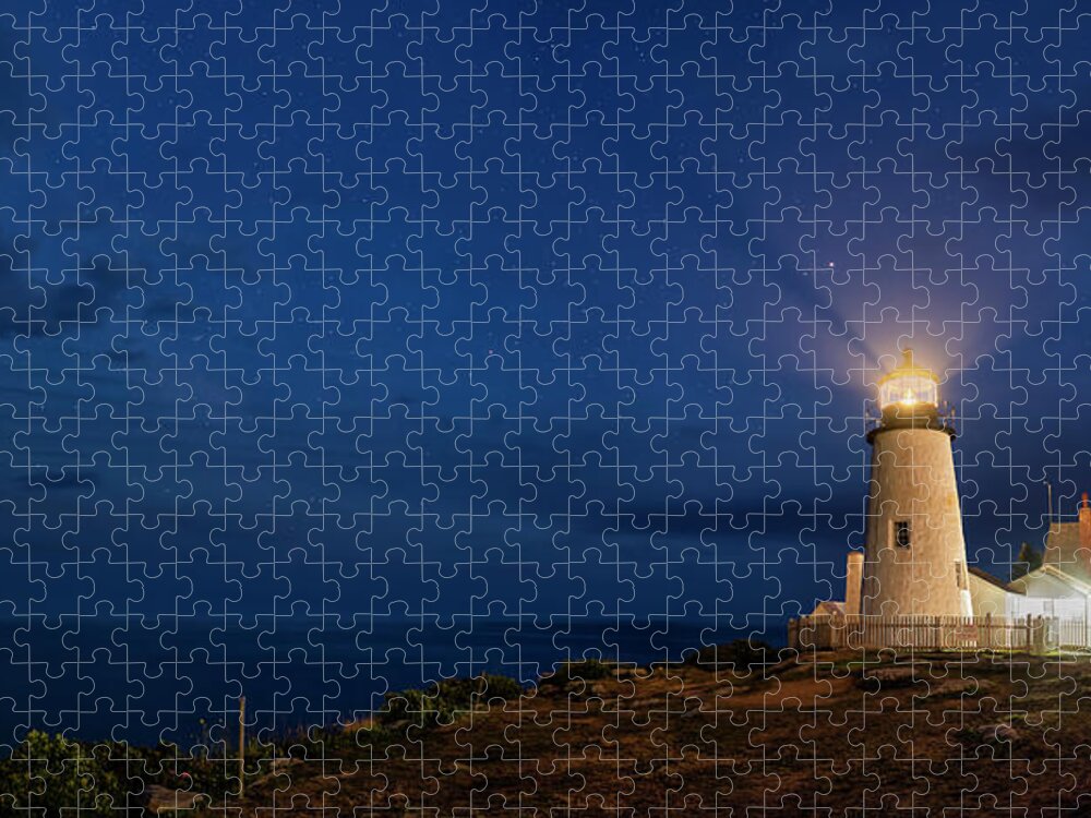 Pemaquid Lighthouse Jigsaw Puzzle featuring the photograph Twilight at Pemaquid Light by Mark Papke