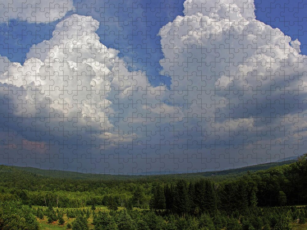 Clouds Jigsaw Puzzle featuring the photograph Twin Peaks by Jerry LoFaro