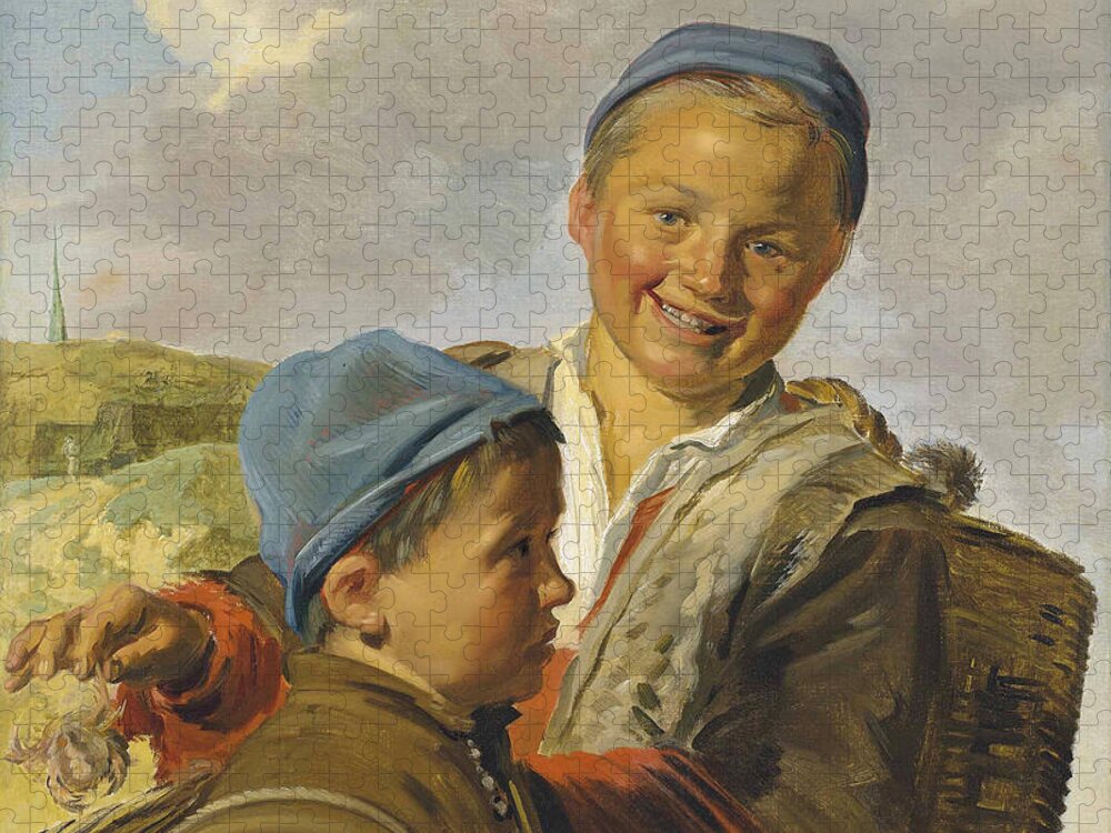 Frans Hals Jigsaw Puzzle featuring the painting Two Fisherboys by Frans Hals