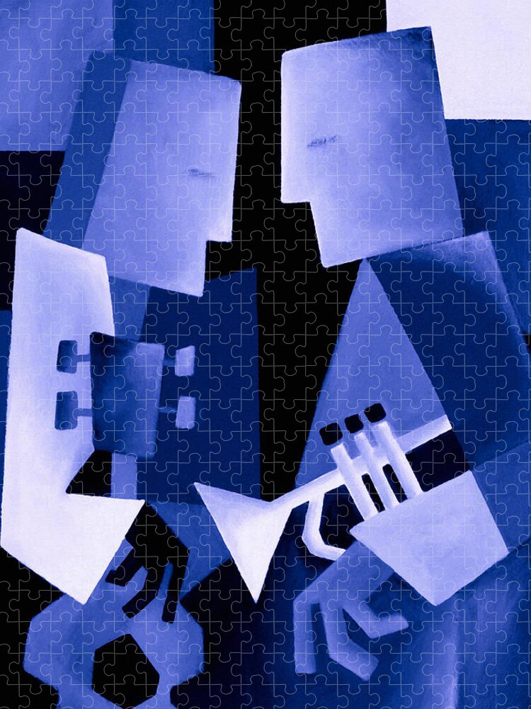 Jazz Jigsaw Puzzle featuring the painting Two For The Blues by Thomas Andersen