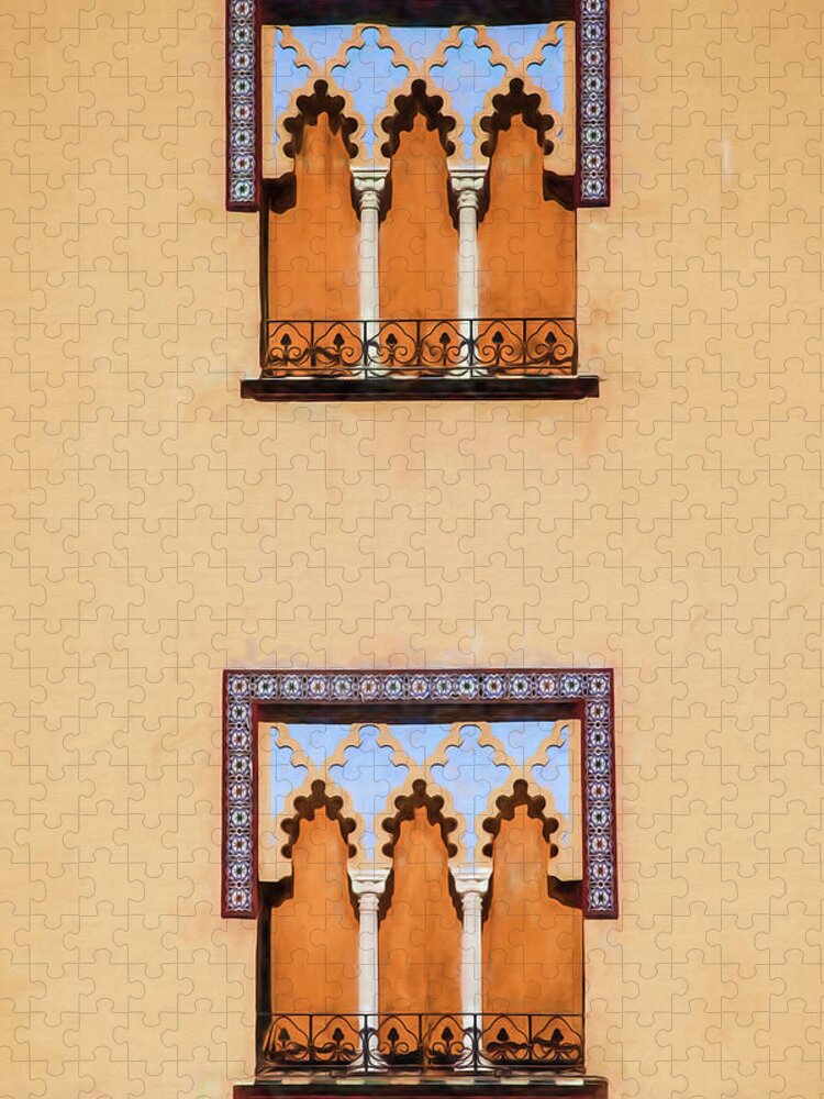 Arabic Jigsaw Puzzle featuring the photograph Two Windows of Cordoba by David Letts