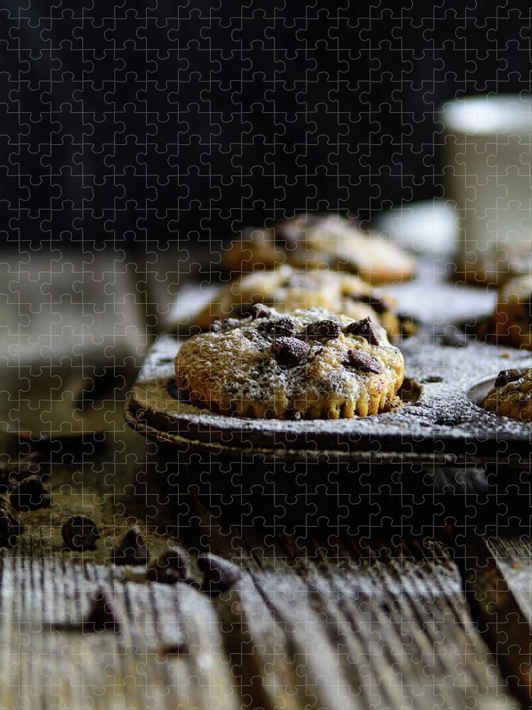 Chip Jigsaw Puzzle featuring the photograph Ultimate Chocolate Chip Muffins by Deborah Klubertanz