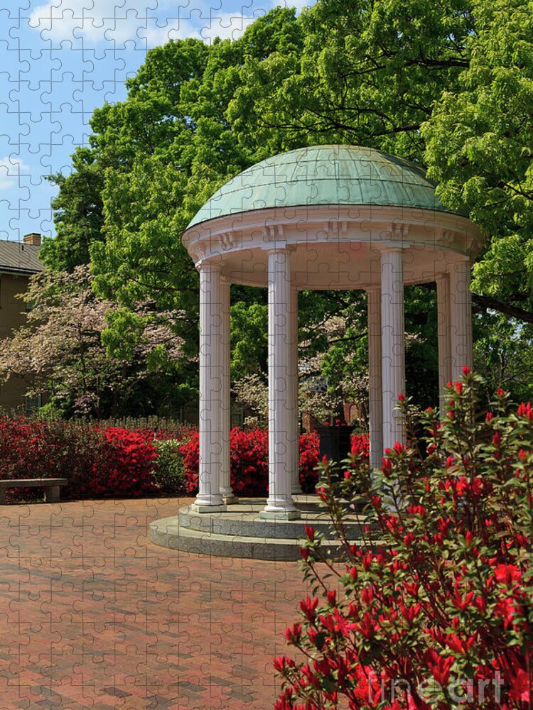 The Old Well Jigsaw Puzzle featuring the photograph UNC-CH Old Well in the Spring by Jill Lang