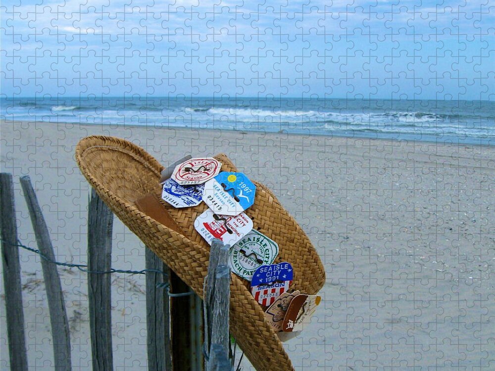 Sea Isle City New Jersey Jigsaw Puzzle featuring the photograph Uncle Carl's Beach Hat by Nancy Patterson