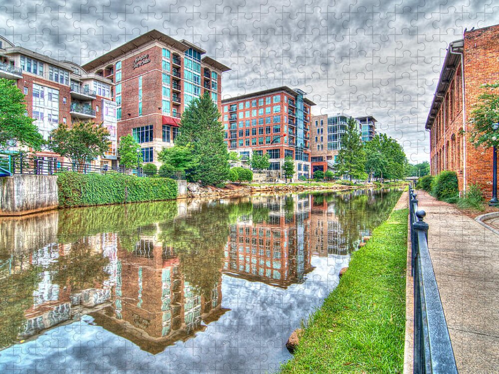 Greenville Jigsaw Puzzle featuring the photograph Doing Business on the Reedy River in Greenville by Blaine Owens