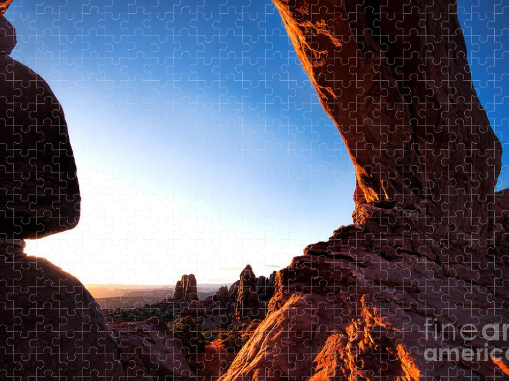 Landscape Jigsaw Puzzle featuring the photograph Under the Arch by Jim Garrison