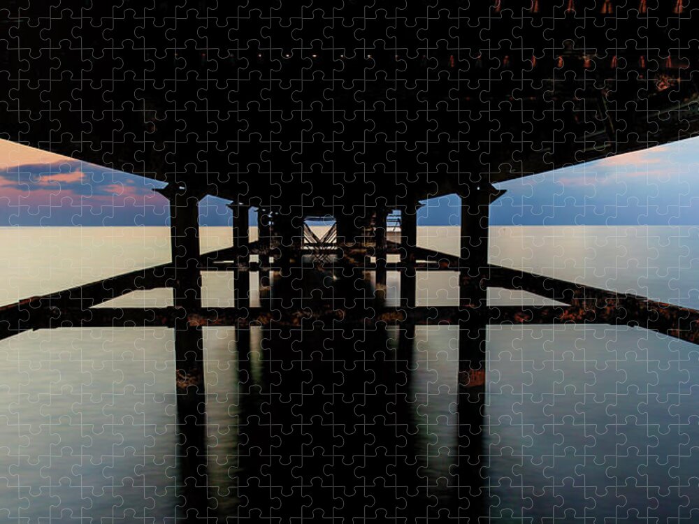 Long Jigsaw Puzzle featuring the photograph Under The Pier by Stelios Kleanthous