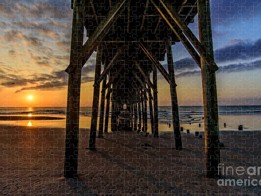 Surf City Jigsaw Puzzle featuring the photograph Under the Pier1 by DJA Images