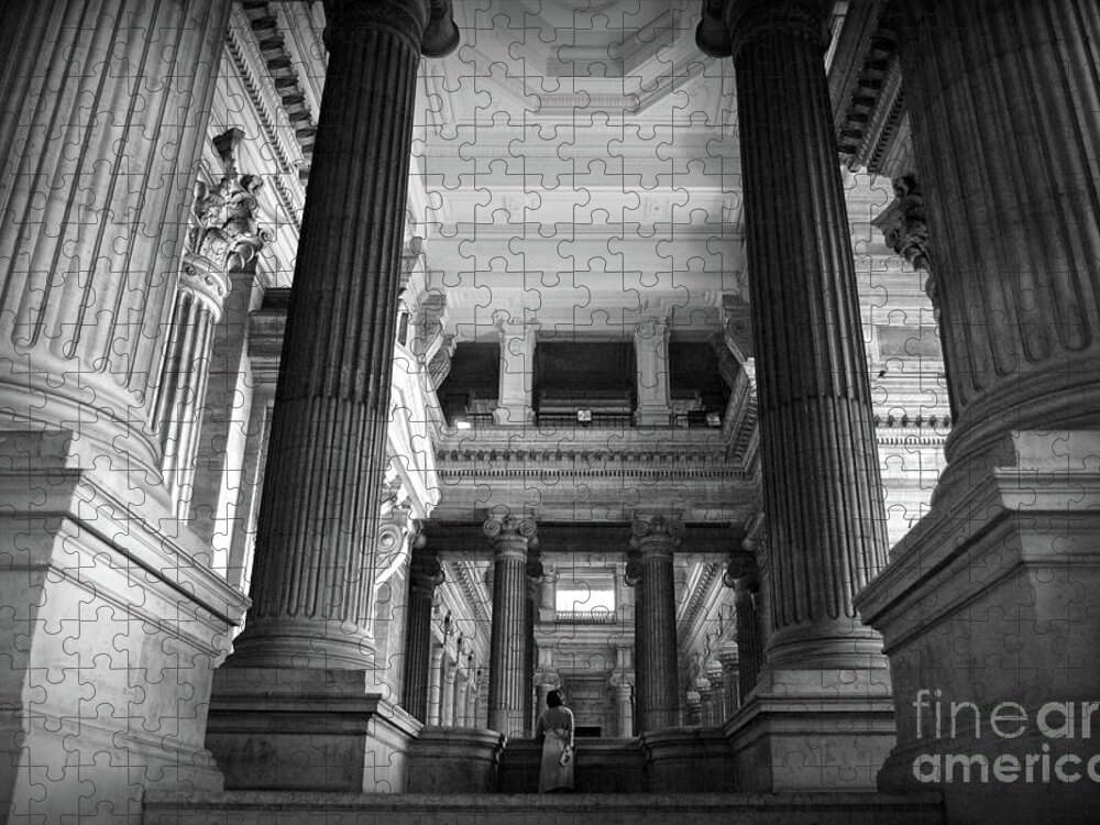 Palace Of Justice Jigsaw Puzzle featuring the photograph Under the scaffolding of the Palace of Justice - Brussels by RicardMN Photography