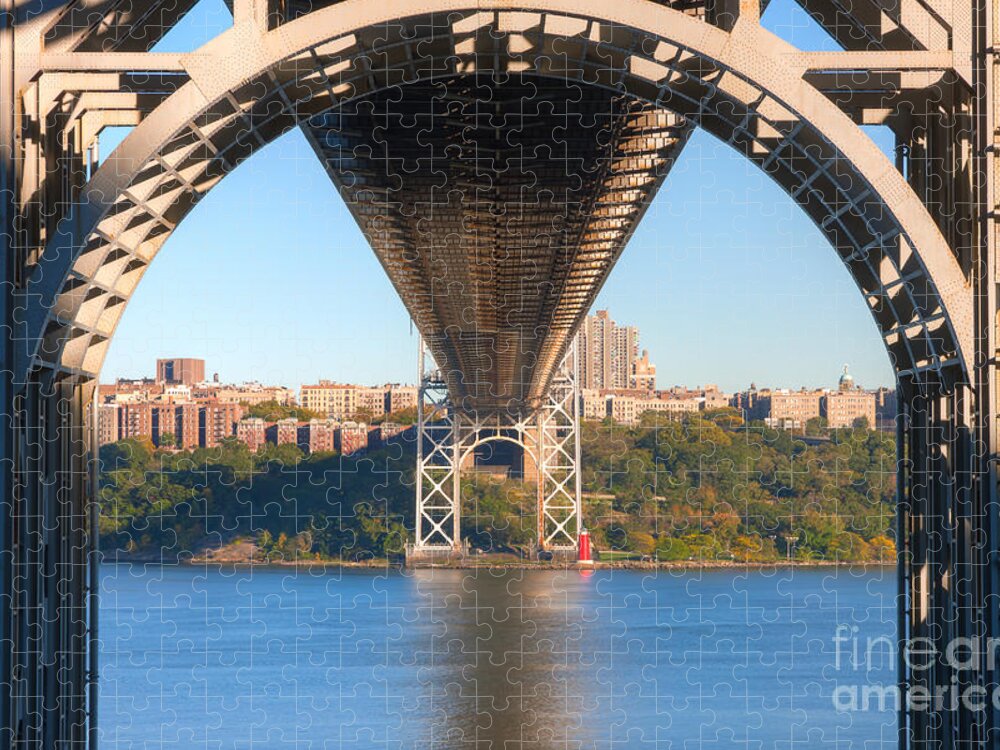 Clarence Holmes Jigsaw Puzzle featuring the photograph Underneath the George Washington Bridge I by Clarence Holmes