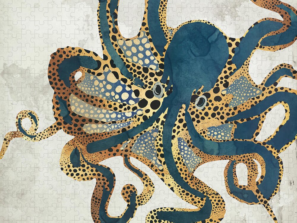 Octopus Jigsaw Puzzle featuring the digital art Underwater Dream VI by Spacefrog Designs