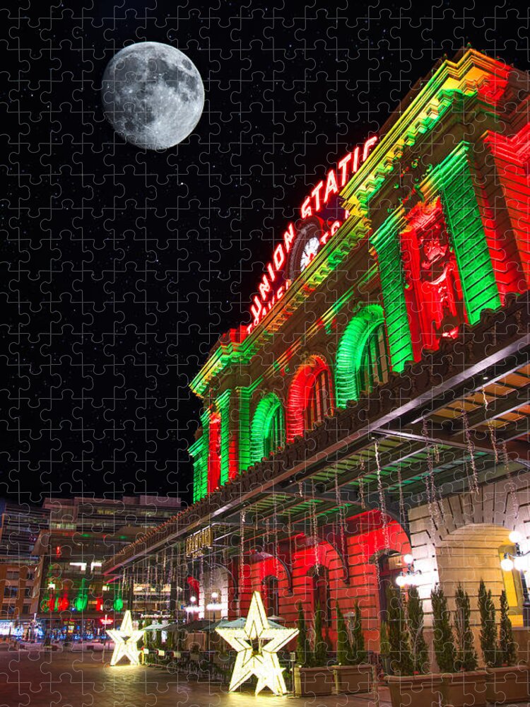 Moon Jigsaw Puzzle featuring the photograph Union Station Nights by Darren White