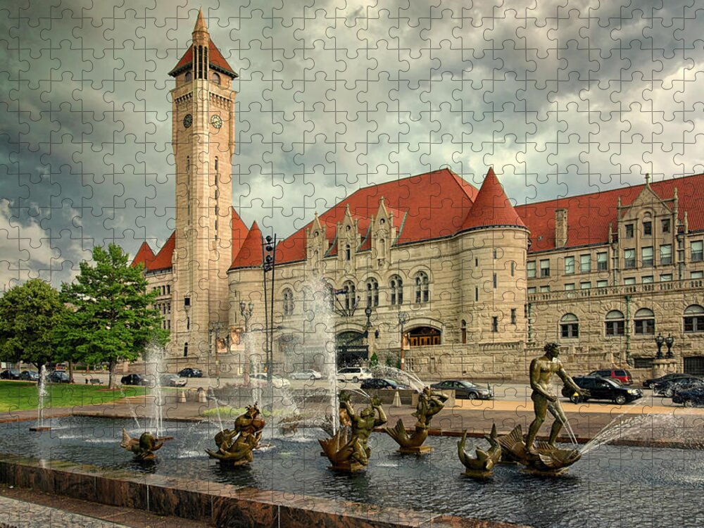 Union Station Jigsaw Puzzle featuring the photograph Union Station St Louis Color DSC00422 by Greg Kluempers