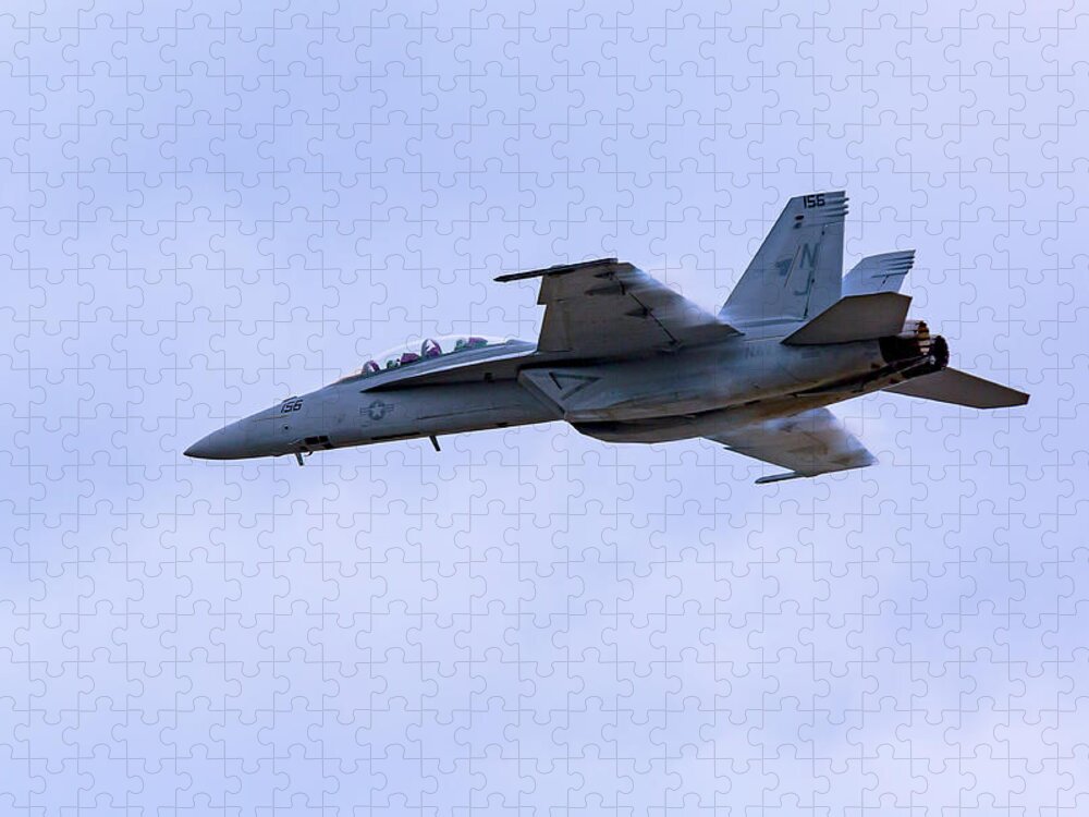 Aircraft Jigsaw Puzzle featuring the photograph US Navy F-18 Super Hornet by Jack R Perry