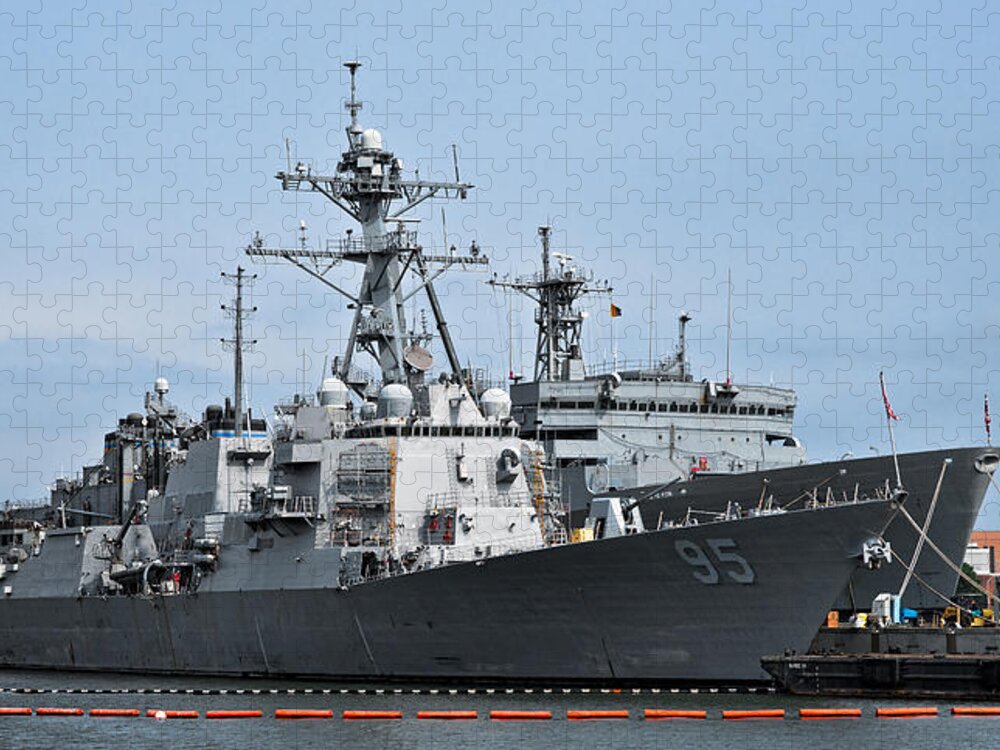 Ship Jigsaw Puzzle featuring the photograph USS James E. Williams DDG-95 by Christopher Holmes