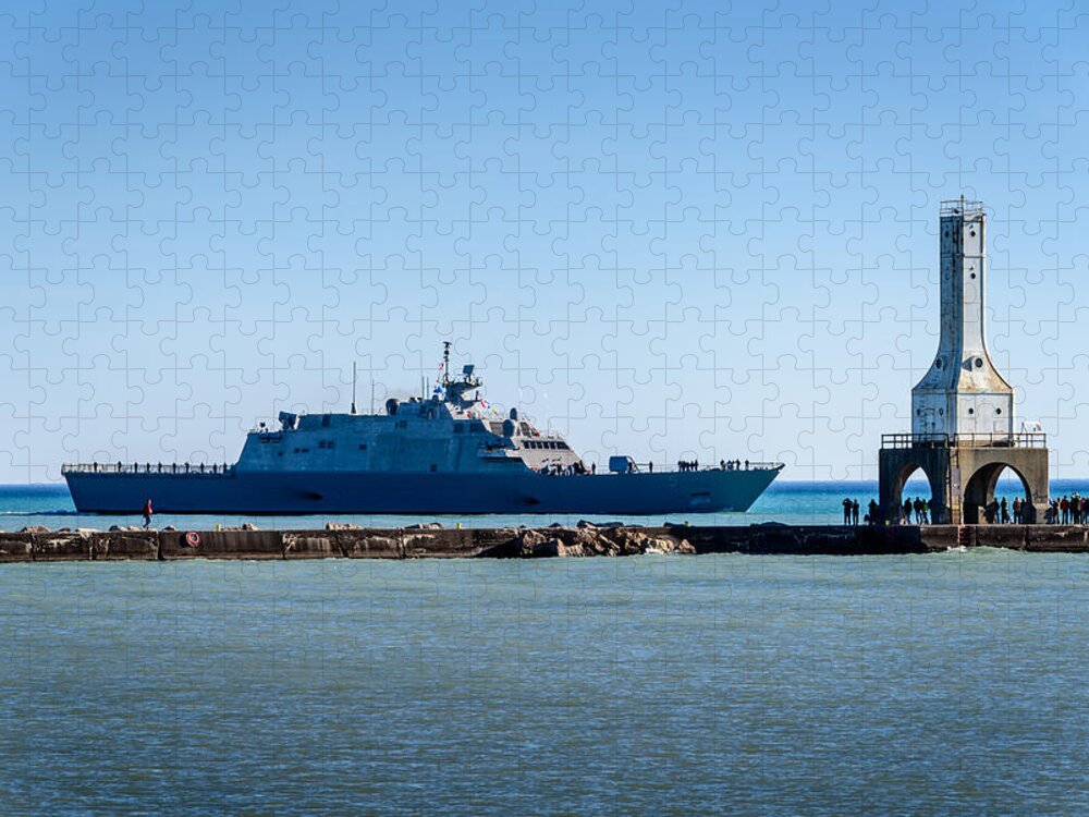 2015 Jigsaw Puzzle featuring the photograph USS Milwaukee by Randy Scherkenbach