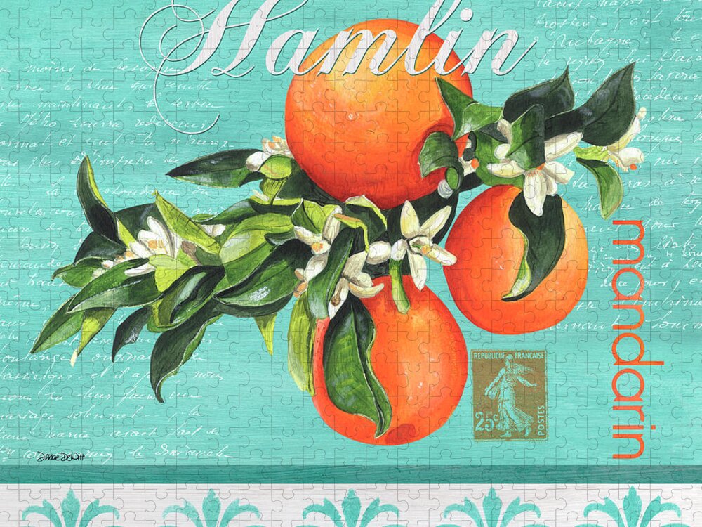 Orange Jigsaw Puzzle featuring the painting Valencia 2 by Debbie DeWitt