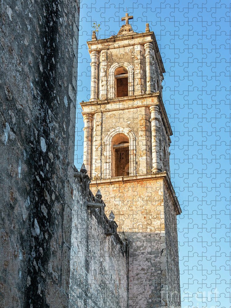 Mexico Jigsaw Puzzle featuring the photograph Valladolid Cathedral Spire by Jess Kraft