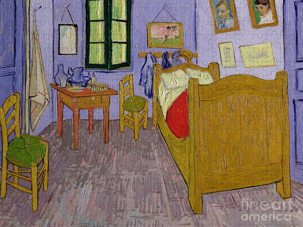 Van Jigsaw Puzzle featuring the painting Van Goghs Bedroom at Arles by Vincent Van Gogh