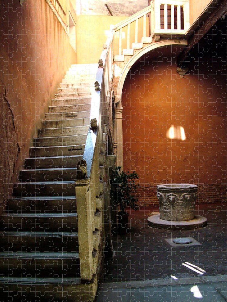 Architecture Jigsaw Puzzle featuring the photograph Venetian Stairway by Donna Corless
