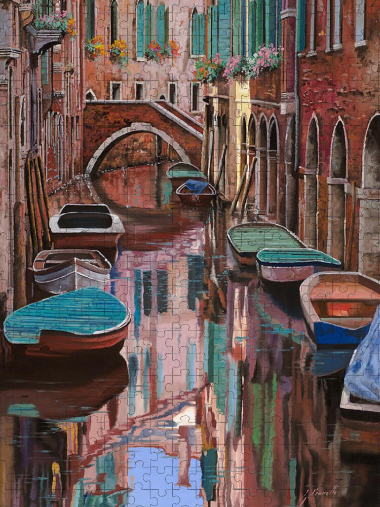 Venice Jigsaw Puzzle featuring the painting Venezia colorata by Guido Borelli