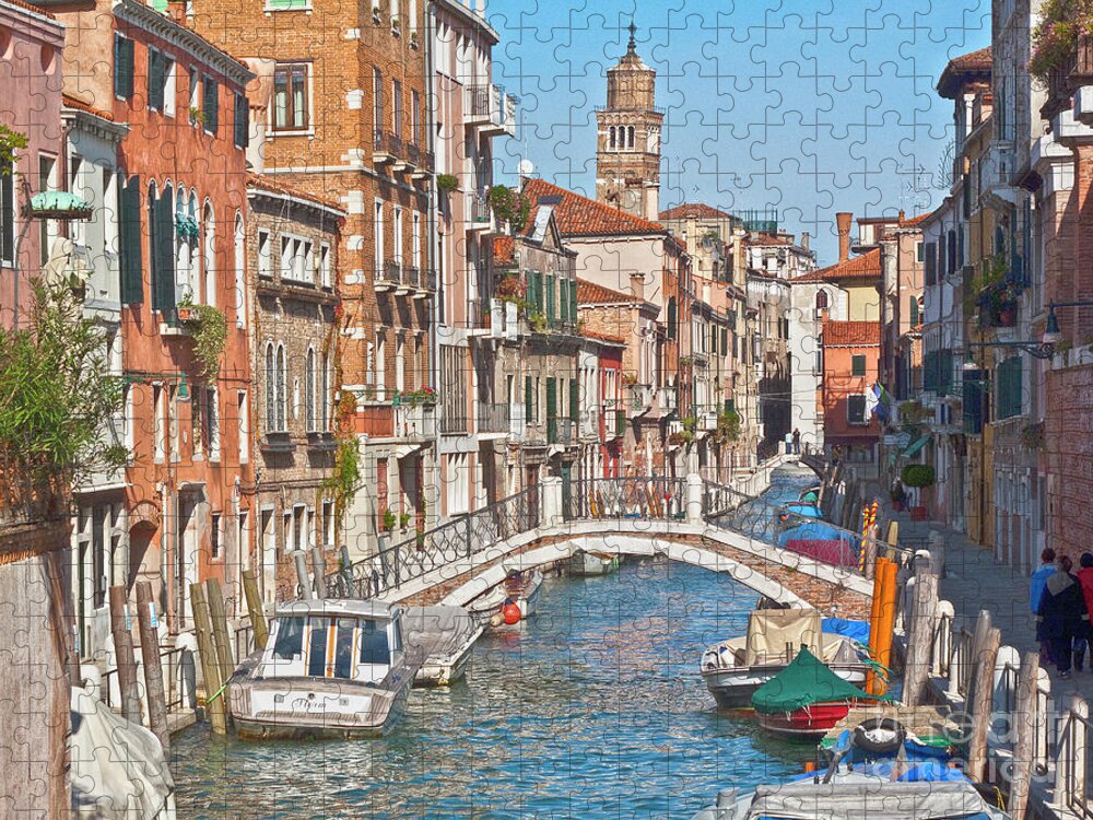 Venice Jigsaw Puzzle featuring the photograph Venice canaletto bridging by Heiko Koehrer-Wagner