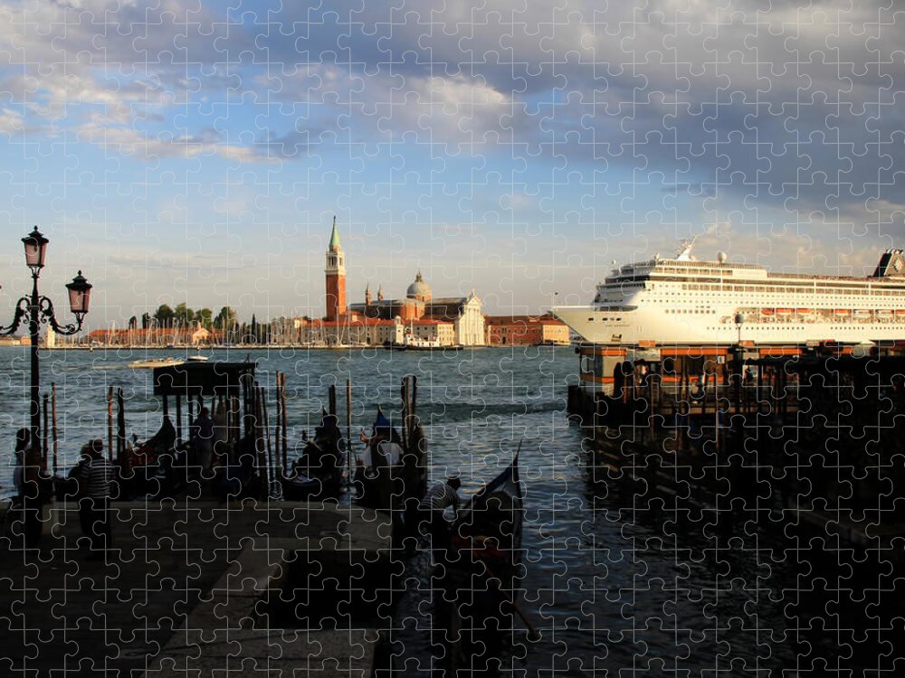 Venice Jigsaw Puzzle featuring the photograph Venice Cruise Ship by Andrew Fare
