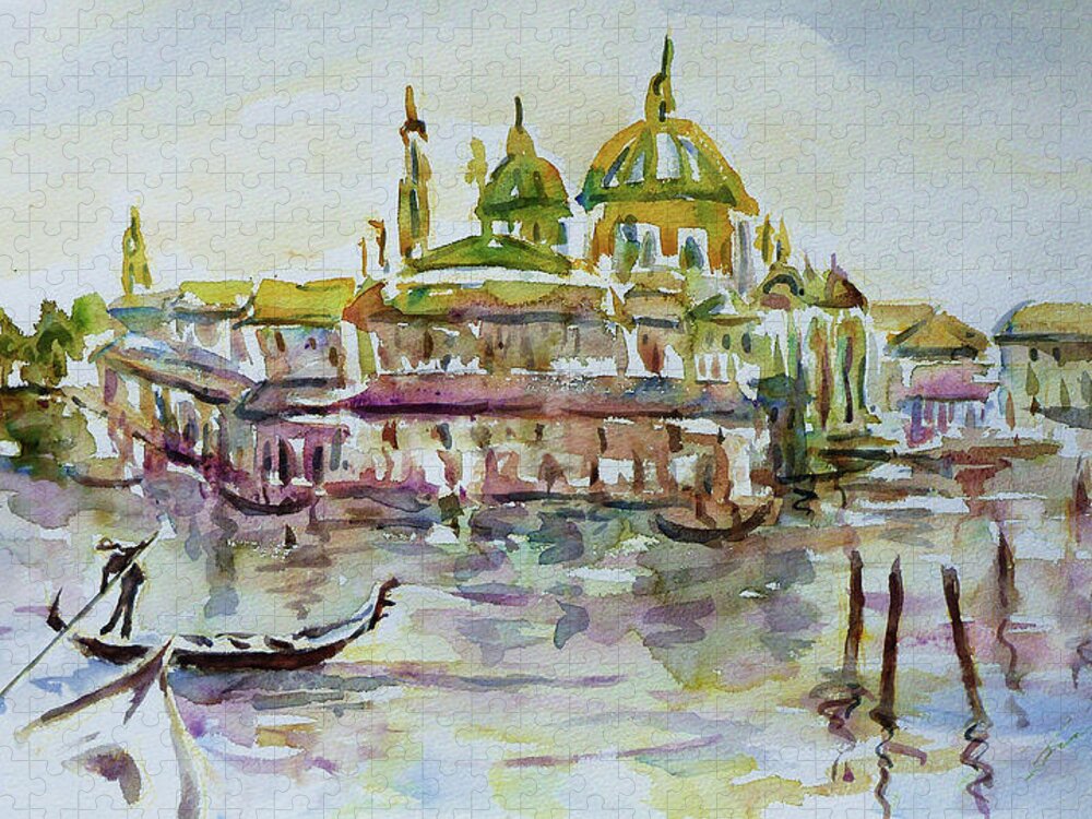 Watercolour Jigsaw Puzzle featuring the painting Venice Impression IV by Xueling Zou