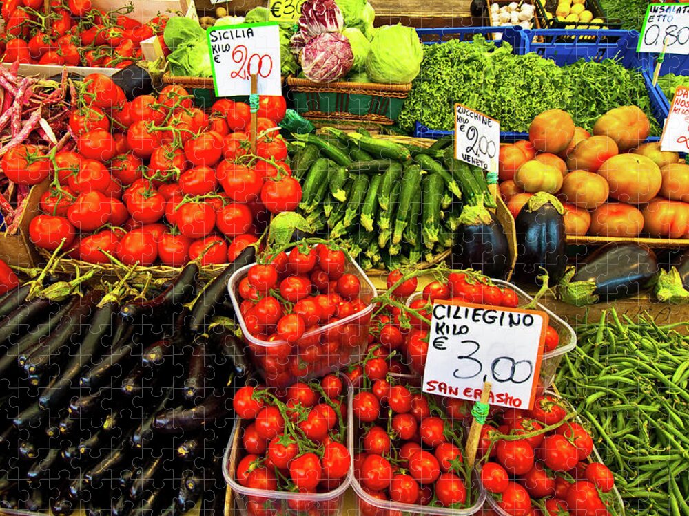 Fruits Photographs Jigsaw Puzzle featuring the photograph Venice Vegetable Market by Harry Spitz