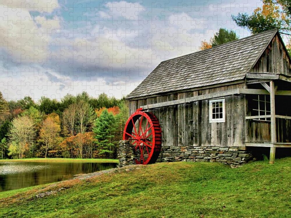 Mill Jigsaw Puzzle featuring the photograph Vermont Grist Mill by DJ Florek