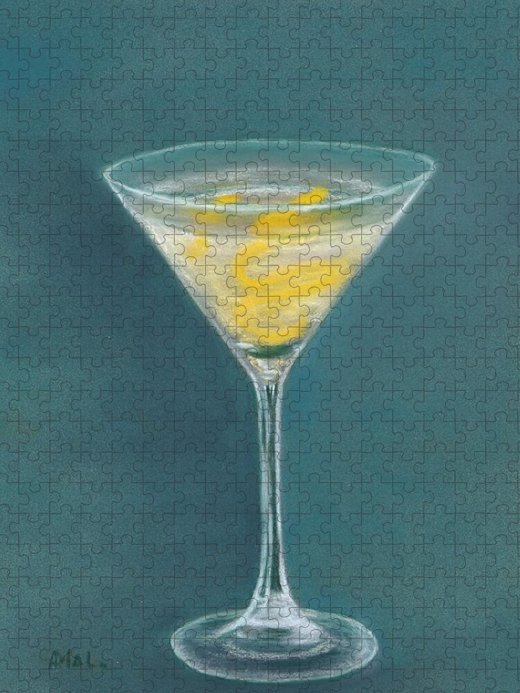 Vesper Jigsaw Puzzle featuring the painting Vesper Martini by Anastasiya Malakhova