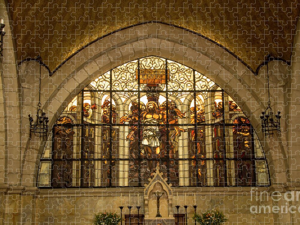 Christian Art Jigsaw Puzzle featuring the photograph Via Dolorosa 2nd Station by Adriana Zoon