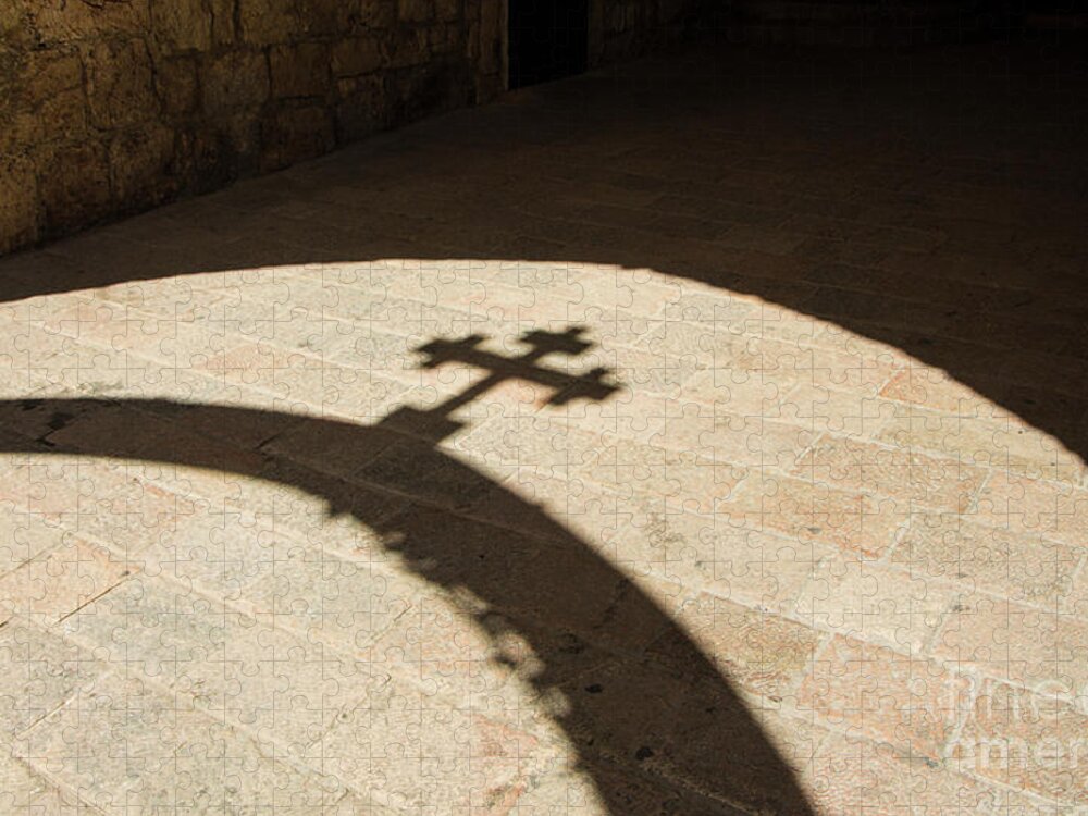 Christian Art Jigsaw Puzzle featuring the photograph Via Dolorosa 9th Station by Adriana Zoon
