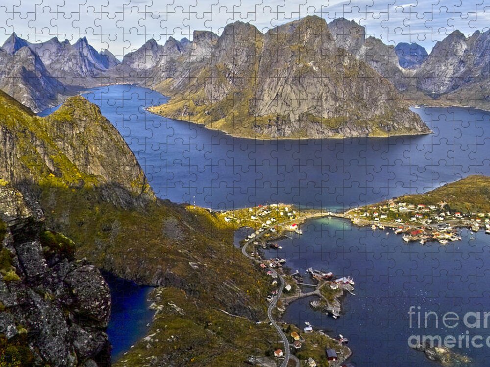 Landscape Jigsaw Puzzle featuring the photograph View from Reinebringen by Heiko Koehrer-Wagner