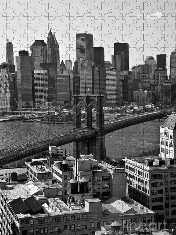 Brooklyn Bridge Jigsaw Puzzle featuring the photograph View of the Brooklyn Bridge by Madeline Ellis
