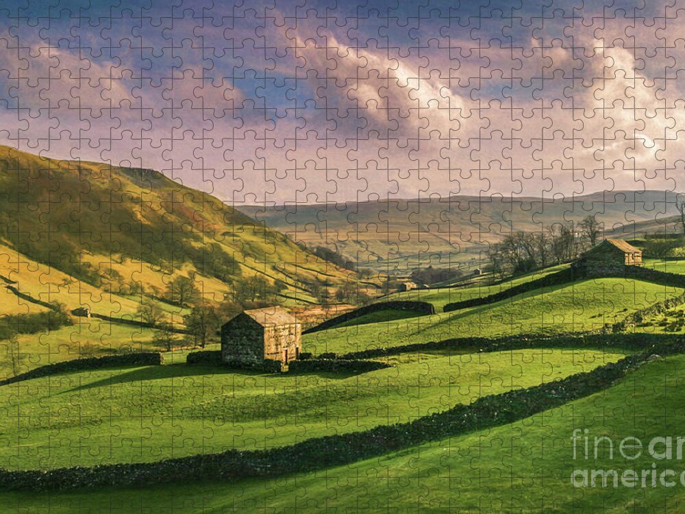 Philip Preston Jigsaw Puzzle featuring the photograph View Of Wensleydale, Yorkshire Dales National Park, Yorkshire, England UK by Philip Preston