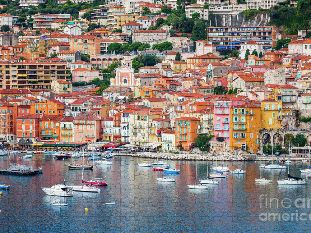 Villefranche-sur-mer Jigsaw Puzzle featuring the photograph Villefranche-sur-Mer on French Riviera by Elena Elisseeva