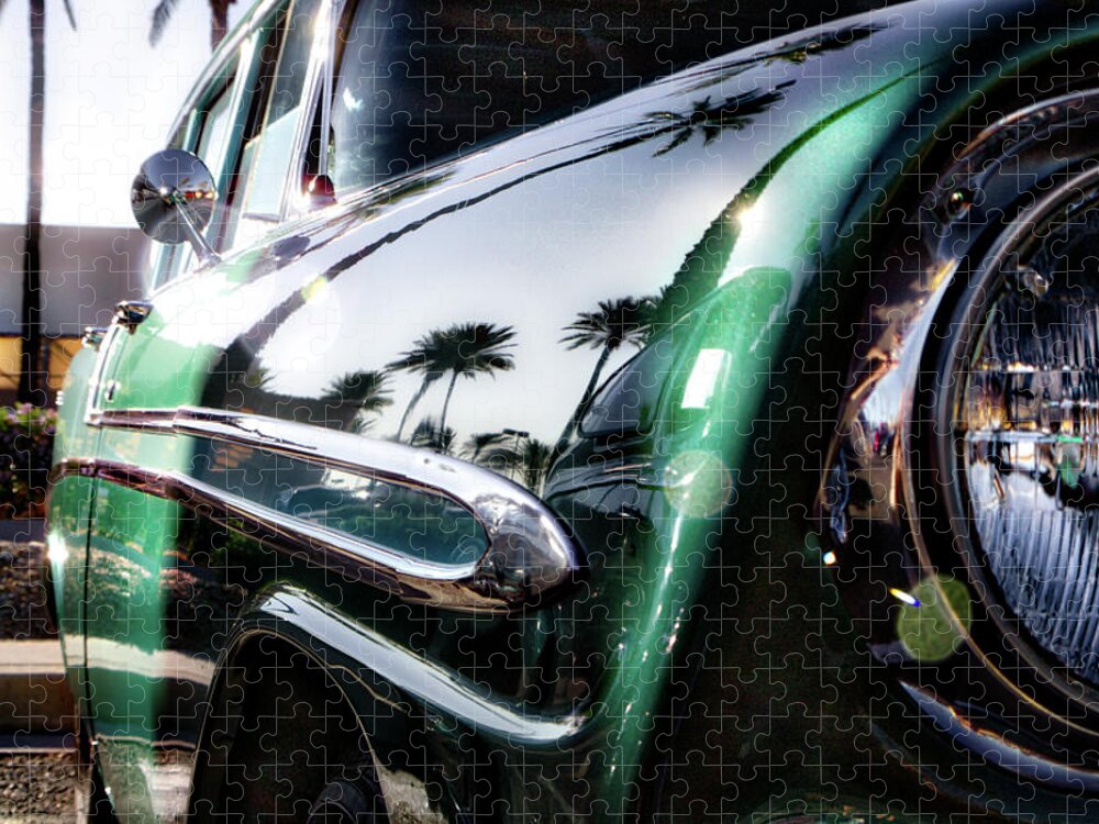 Cars Jigsaw Puzzle featuring the photograph Vintage Green by Mark David Gerson