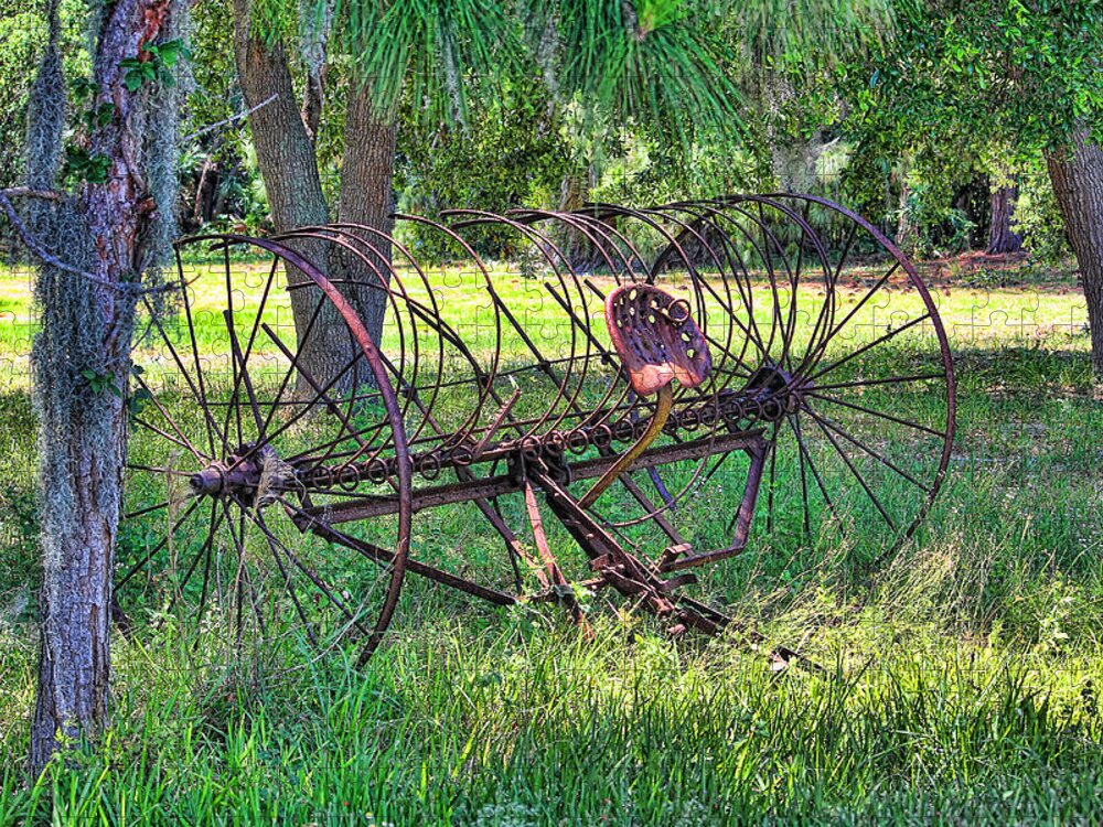 Hh Photography Of Florida Jigsaw Puzzle featuring the photograph Vintage Hay Rake by HH Photography of Florida