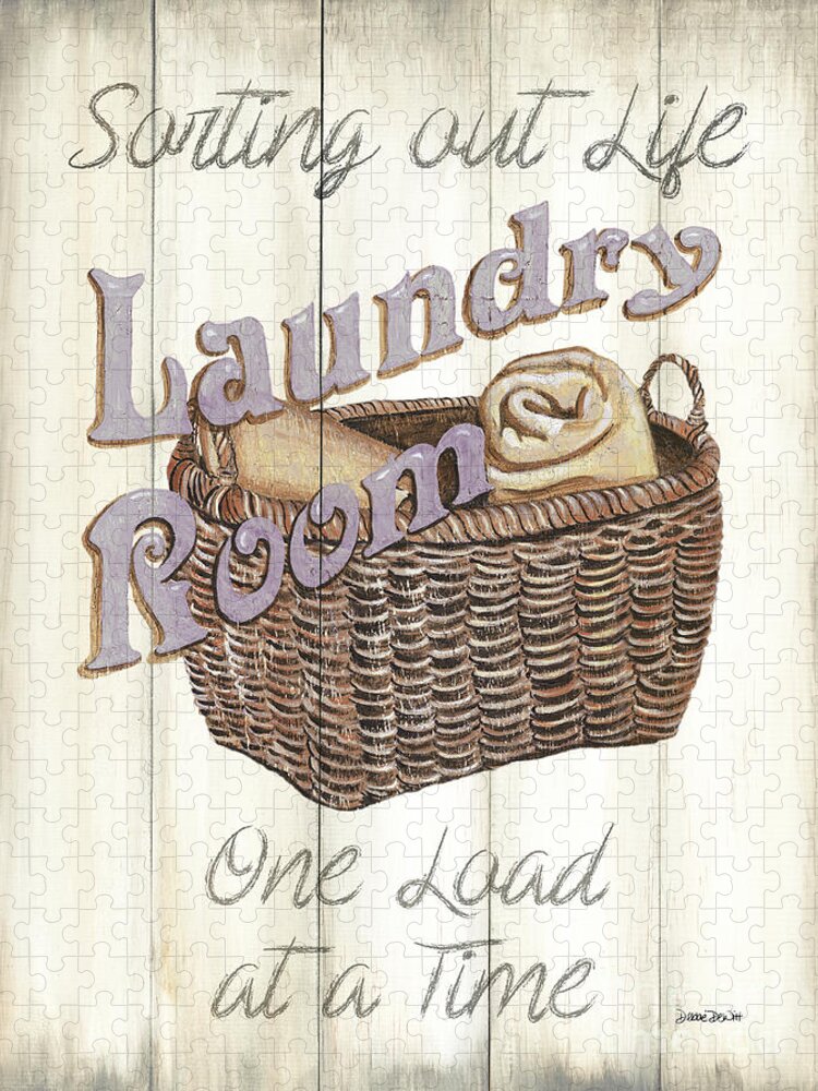 Laundry Jigsaw Puzzle featuring the painting Vintage Laundry Room 2 by Debbie DeWitt