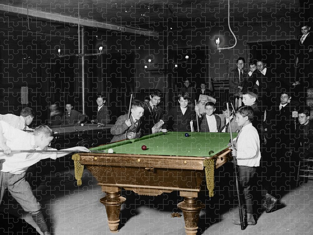 Pool Hall Jigsaw Puzzle featuring the photograph Vintage Pool Hall by Andrew Fare