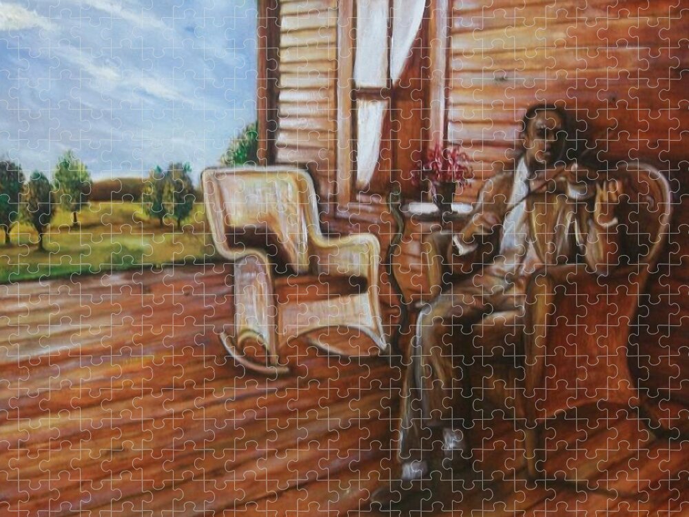Emery Franklin Jigsaw Puzzle featuring the painting Violin Man by Emery Franklin