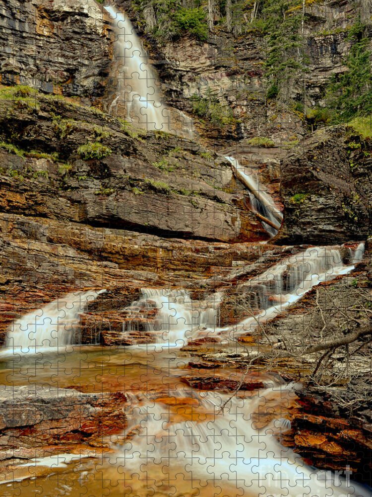 Virginia Falls Jigsaw Puzzle featuring the photograph Virginia Falls Portrait by Adam Jewell