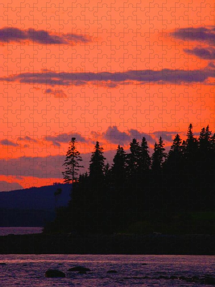 Sunsets Jigsaw Puzzle featuring the photograph Vivid Sky in Castine by Polly Castor