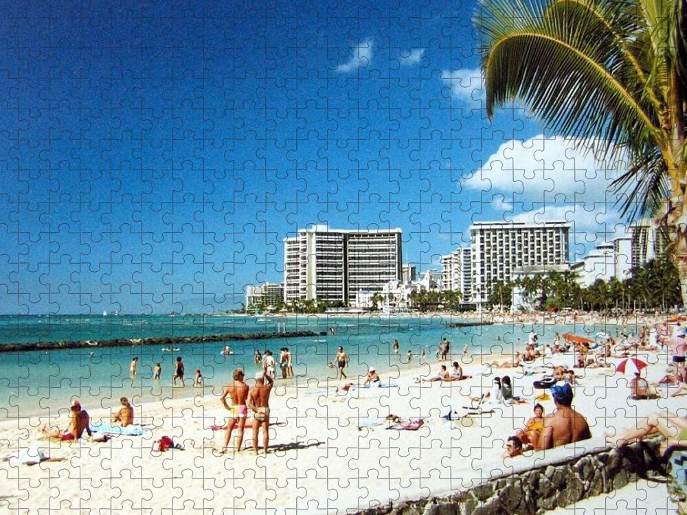 1986 Jigsaw Puzzle featuring the photograph Waikiki Beach by Will Borden