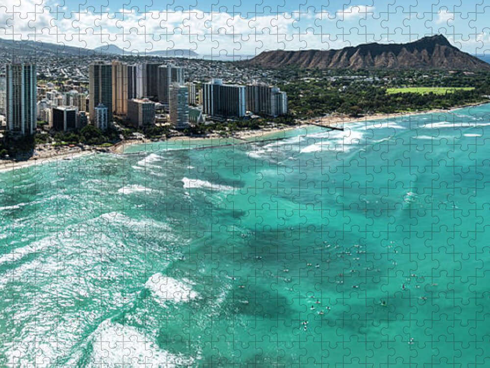 Waikiki Jigsaw Puzzle featuring the photograph Waikiki to Diamond Head by Sean Davey