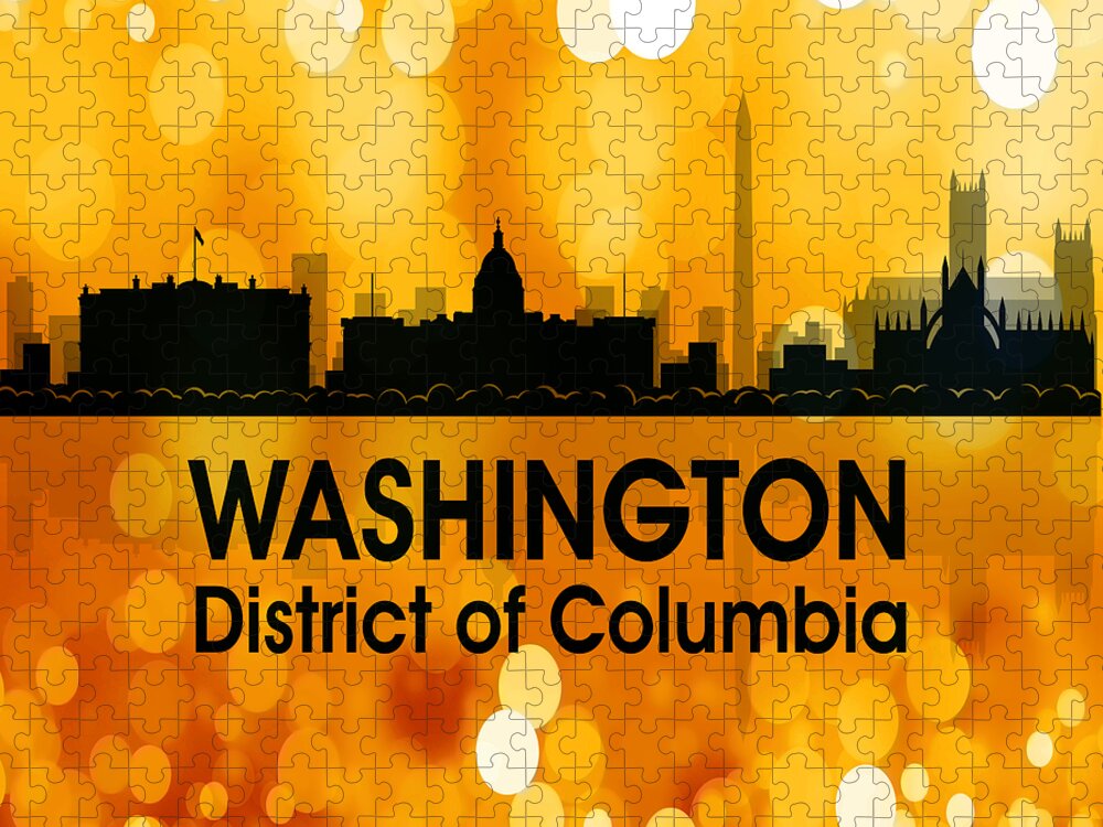 Washington Jigsaw Puzzle featuring the digital art Washington DC 3 Squared by Angelina Tamez