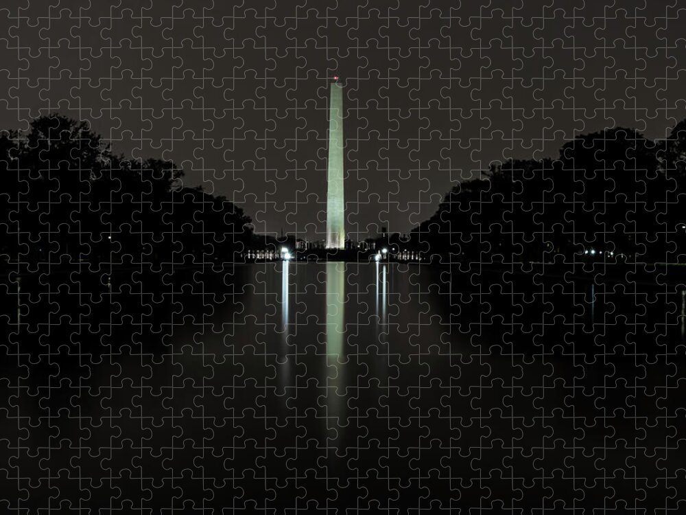 Mall Jigsaw Puzzle featuring the photograph Washington Monument at Night by Ed Clark